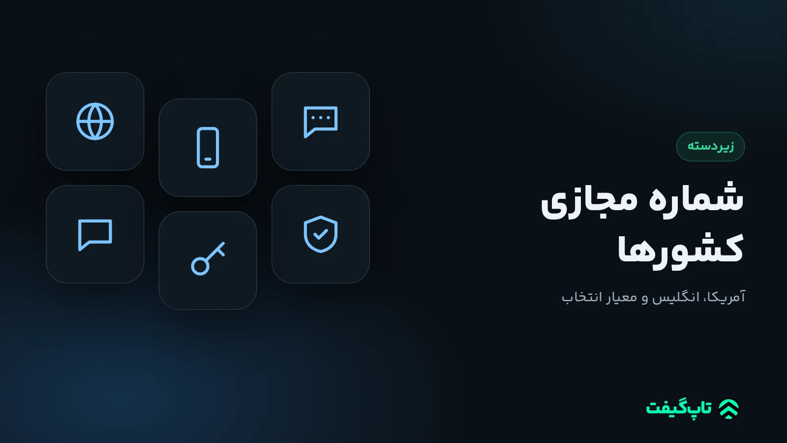 نماد کره زمین کنار گوشی و پیامک برای انتخاب کشور شماره مجازی